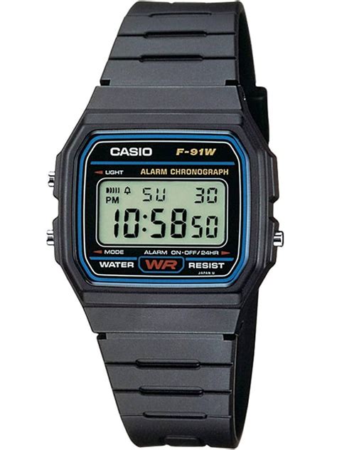 casio casio collection men digital black plastic strap watch f 91w 1xy