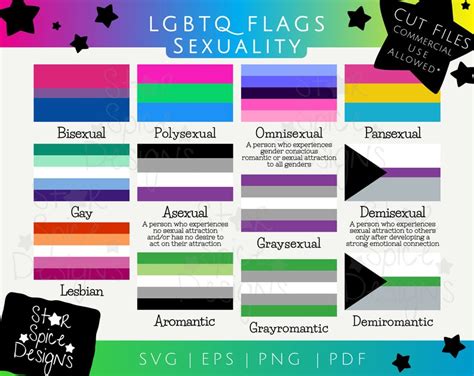 Lgbtq Flags Sexuality Pride Printable Cut Files Etsy