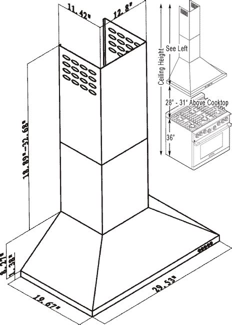 Optimal range hood size 2. Pin on kitchen