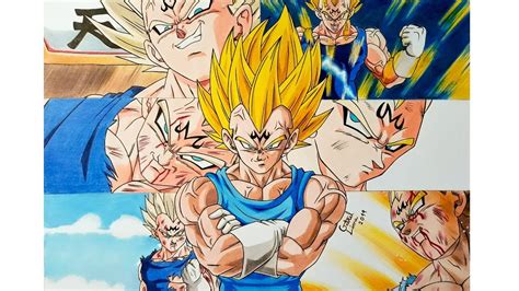 He is a strong and powerful man. Drawing MAJIN VEGETA | Dragon Ball Z - YouTube