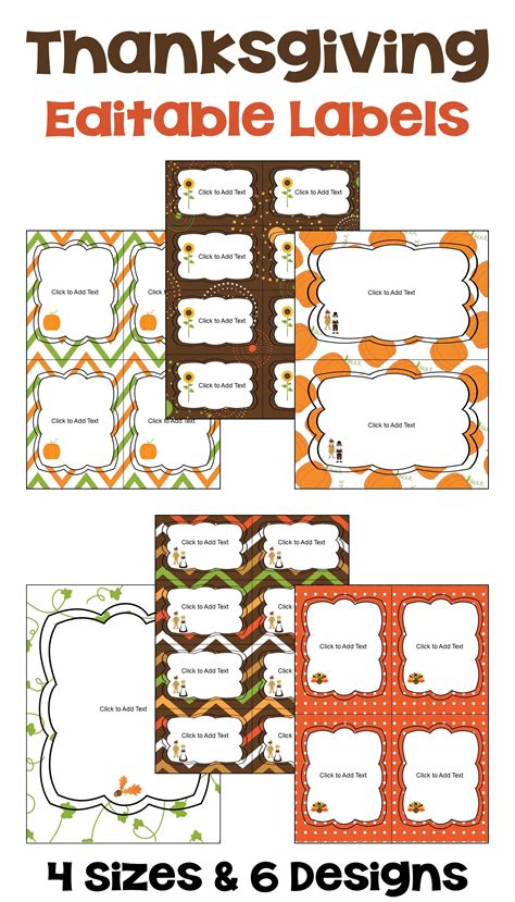Editable Thanksgiving Labels Thanksgiving Labels Holiday Labels Labels