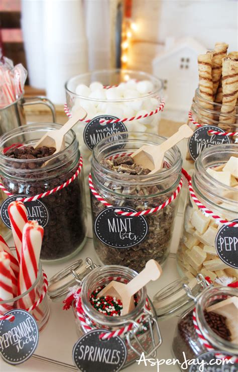 On your free hot chocolate bar labels tags we give you lots of fun options as well as some blank ones! Hot Chocolate Bar Labels - free printable - Aspen Jay