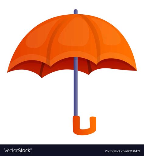 Orange Umbrella Icon Cartoon Style Royalty Free Vector Image