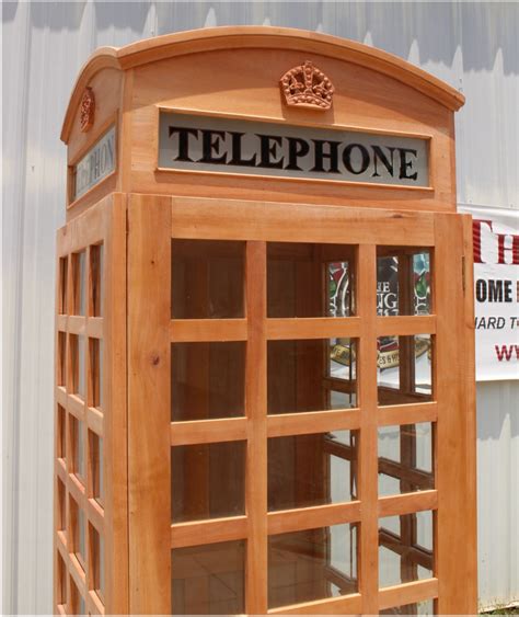 Unfinished Wooden Replica English British Telephone Booth Old Style