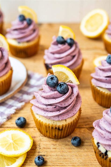 Lemon Blueberry Cupcakes Recipe Dinner Then Dessert