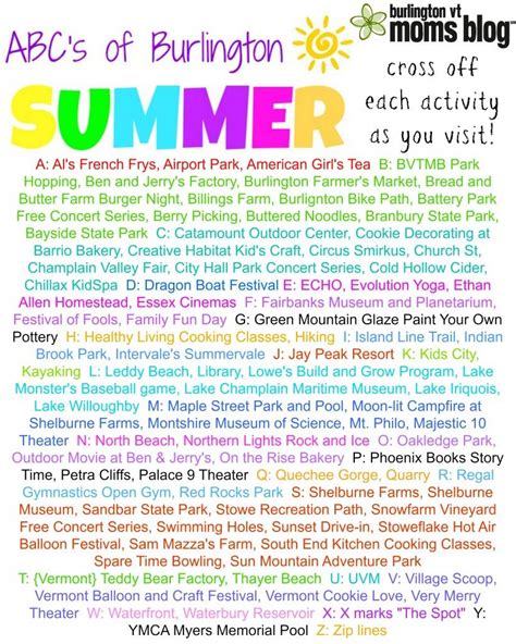 Looking for safe, fun and free online content for kids? summer in burlington with kids ABC's | Burlington, Abc for ...