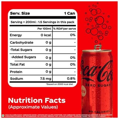 Coke Zero Nutrition Label