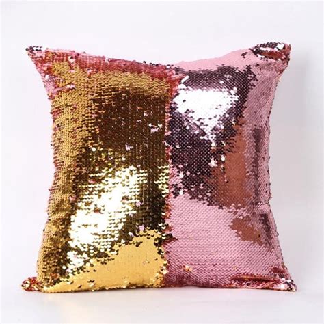 Color Changing Reversible Sequin Pillow Case Mom Abode Mermaid Throw