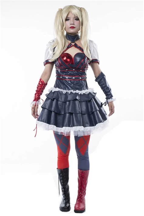 Custom Made Batman Arkham Asylum City Harley Quinn Cosplay Costume For
