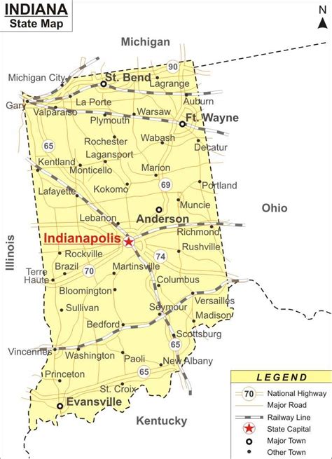 Indiana Map Map Of Indiana State Usa Highways Cities Roads Rivers