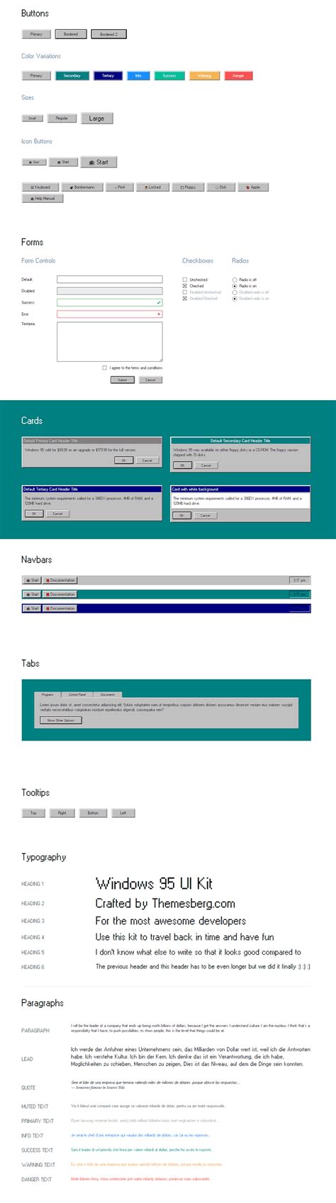 Windows 95 Retro Ui Kit Bootstrap 4 Bypeople