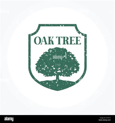 Oak Tree Symbol Grunge Styled Design Illustration Stock Vector Image
