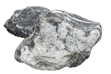 Large Grey Rock Boulders Cut Out And Isolated On A White Background