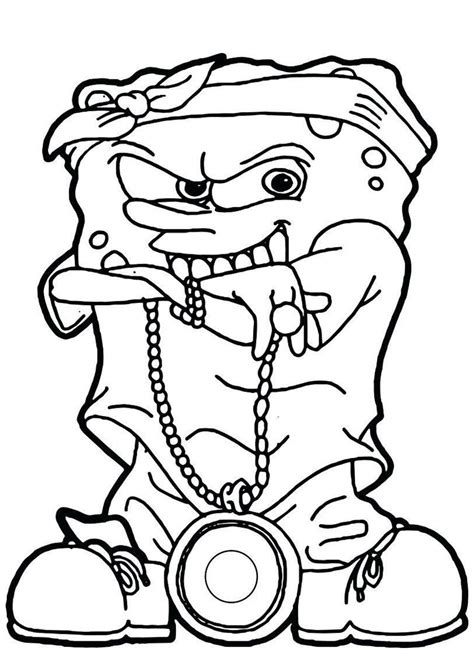 Rapper Spongebob High Quality Free Coloring From The Category
