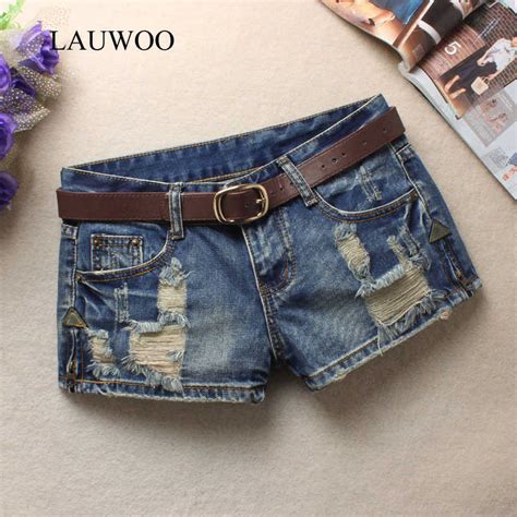 Lauwoo Shorts Micro Sexy Hot Mini Denim Shorts Women Low Waist Summer