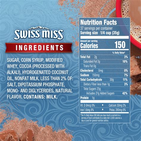 Swiss Miss Hot Chocolate Mix Nutrition Facts Bios Pics