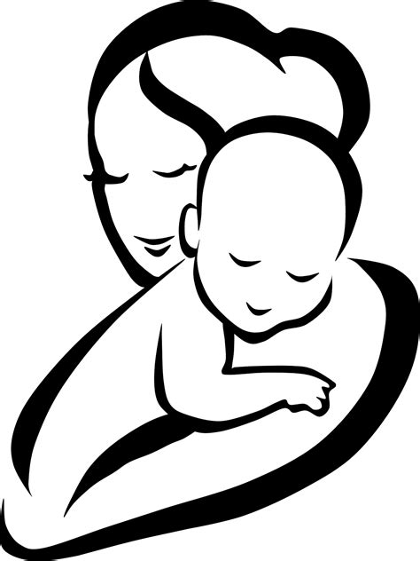 Mother And Child Clipart3 Mother Art Mothers Day Drawings Baby Sketch