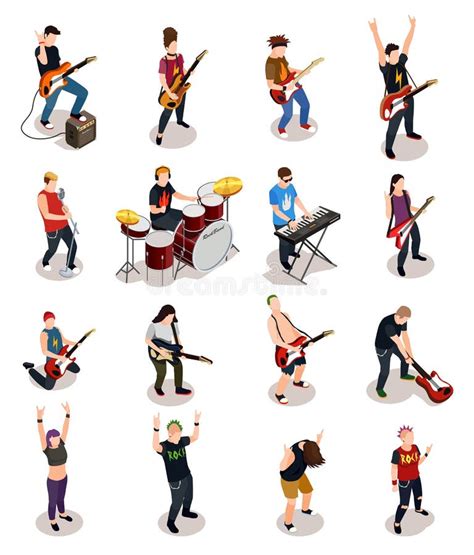 Rock Stars Isometric People Stock Illustrations 6 Rock Stars