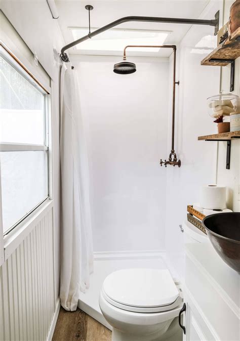 Rv Bathroom Remodel Huge Shower With Skylight Budget Bathroom