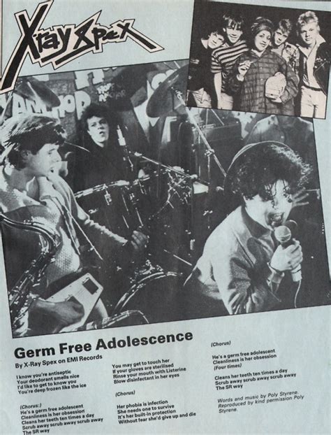 X Ray Spex Germ Free Adolescence Rock Posters Rock And Roll Classic Punk