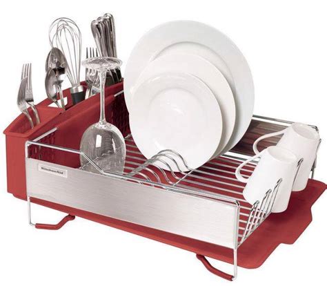 Kitchenaid Dish Drying Rack 3 Piece Red Or Black Stainless Steel Dish