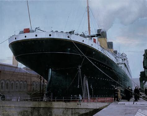 Rms Olympic In Drydock Colorized Rtitanic