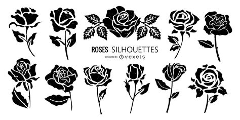 Rose Silhouette Collection Vector Download