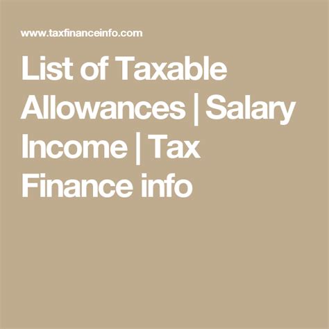 In terms of taxability there are three types of allowances; List of Taxable Allowances | Salary Income | Tax Finance ...
