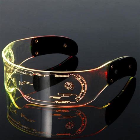 futuristic vaporwave cyberpunk led visor glasses 7 color etsy