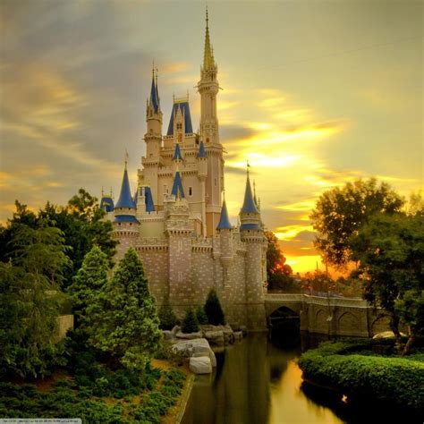 Download Sunset Over Cinderella Castle Hd Desktop Wallpaper High