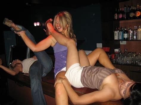 Nightclub having sex filmed on bar while naked couple drunk home