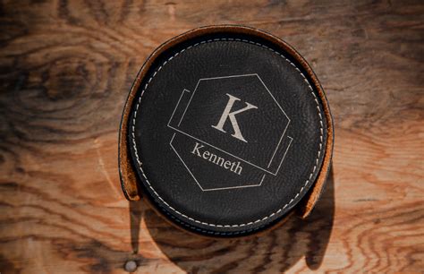 Engraved Leather Coasters - Unique Coasters | TheBroBasket.com