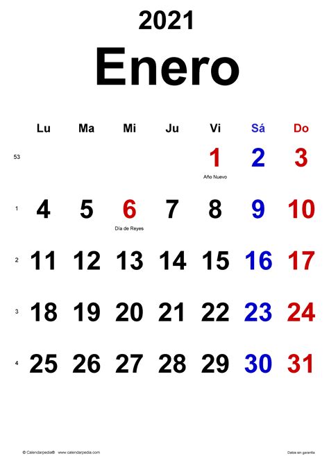 Calendario Enero 2021 Espa 241 A Para Imprimir Calendarena In 2021