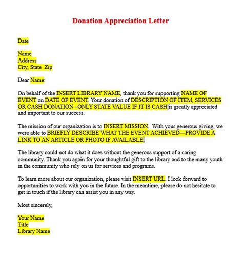Thank you for doantion of books. Appreciation Letter Doc Sample | Mous Syusa