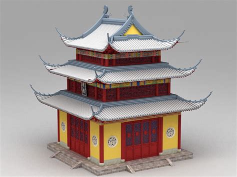 Ancient Chinese Temple 3d Model 3ds Max Files Free Download Cadnav