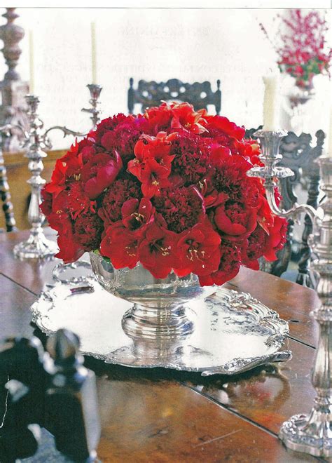 Gorgeous Brilliant Red Centerpiece For Christmas Table Flower