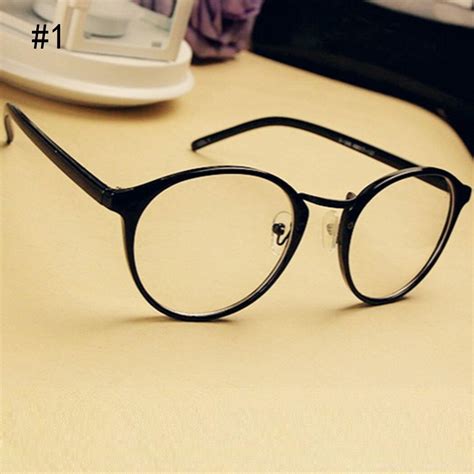 plain glasses vintage clear lens eyeglasses frame unisex retro round glasses frame fashion for