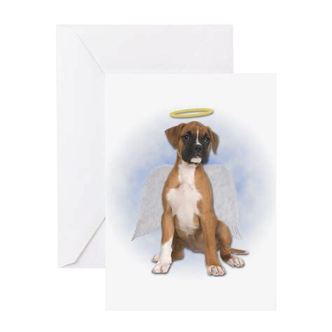 Angel Boxer Puppy Greeting Card By Cafepets