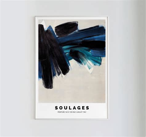 Soulages Poster 1961 Pierre Soulages Modernes Poster Etsy