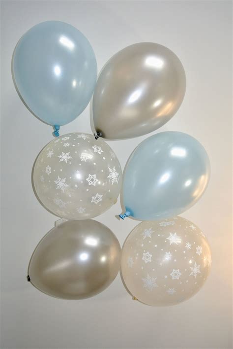 Silver And Blue Snowflake Balloons Winter Onederland First Birthday
