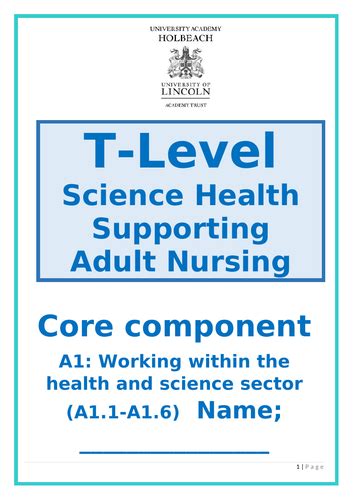 T Level Health Science Adult Nursing Complete Package For Core A A11
