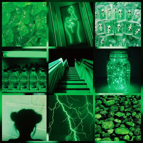 Green Aesthetic Collage Desktop Wallpaper