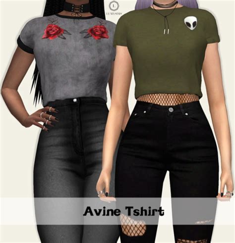Avine Tshirt By Lumysims Com Imagens Roupas Sims The Sims 4 Roupas