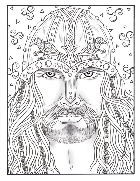 Legends Fantasy Men Pdf Coloring Book Mermen Wizards Etsy Abstract