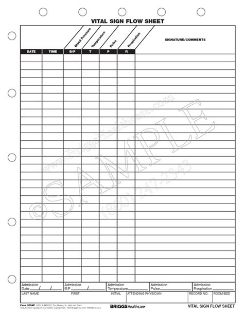 Free Printable Vital Signs Forms Medical Charts Identify One Reason