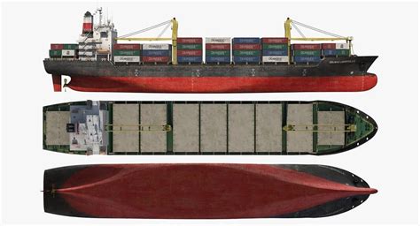 3d Model Of The Container Ship Fully Structured Dwg Drawing Download