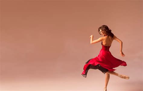 wallpaper beauty grace ballerina red dress dance women ballet entertainment for mobile