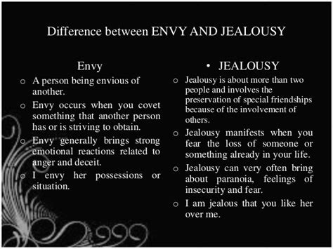 Jealousy And Envy