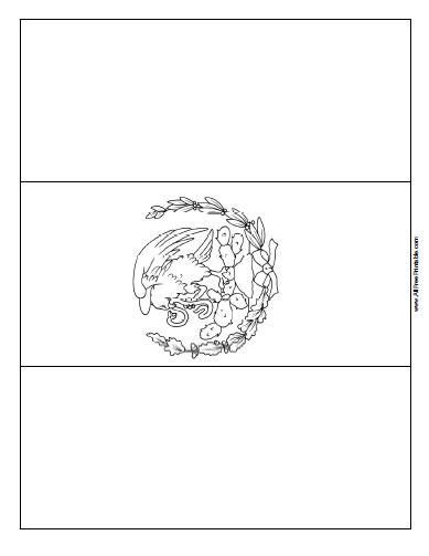 This coloring page could also be laminated and used as a playdough mat or a placemat. Free Printable Mexico Flag Coloring Page | Flag coloring ...
