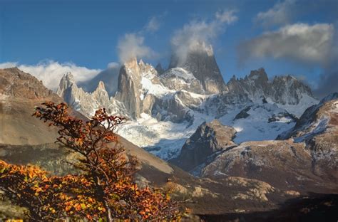 Premium Photo Amazing Mount Fitz Roy And The Waterfall At Pink Dawn